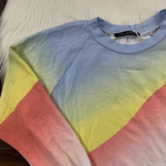 Wildfox‎ Women's Size Small Rainbow Galactic Junior Sweatshirt Top - Picture 3 of 9